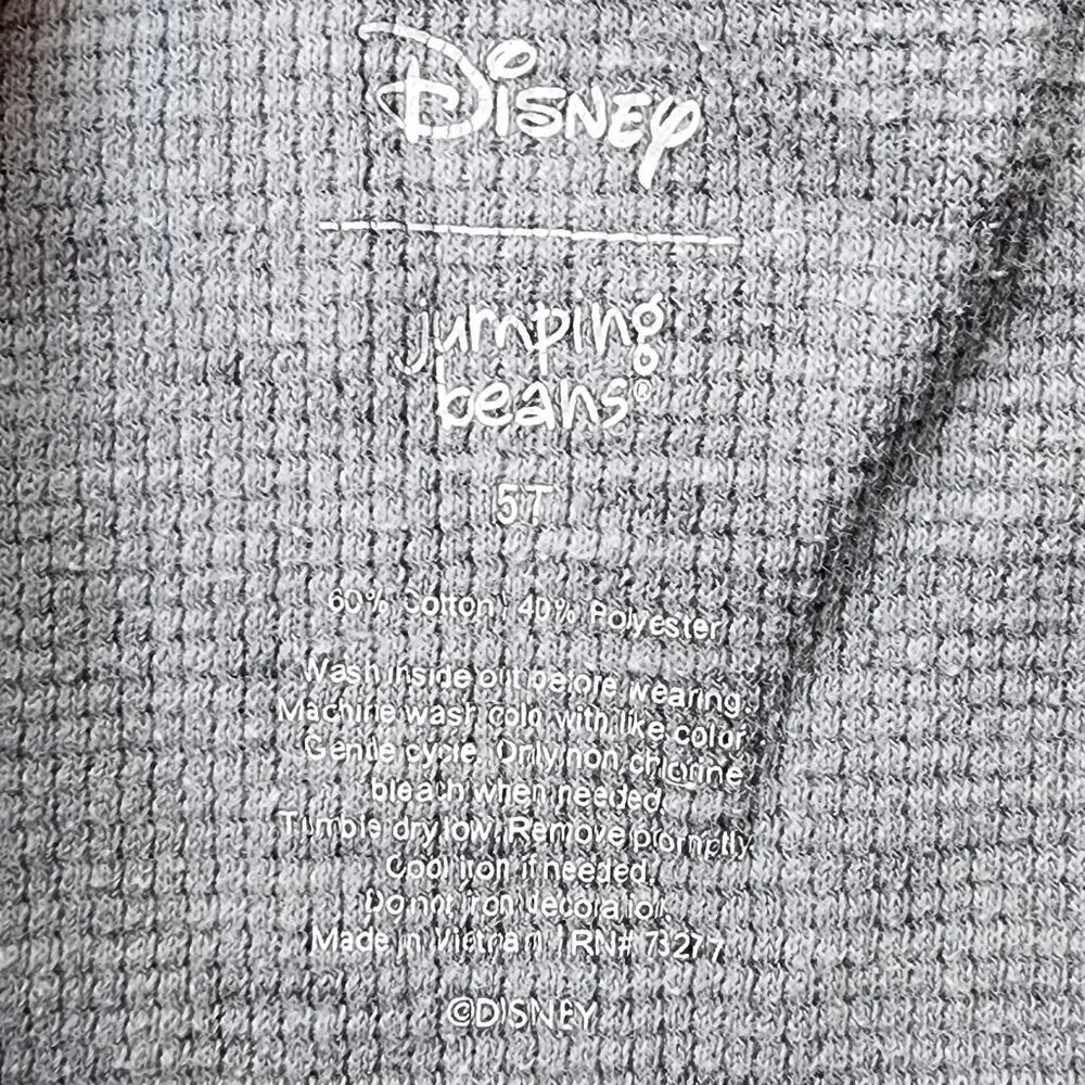 Disney Jumping Beans Mickey Mouse Long Sleeve Waffle Knit Jersey Size 5T